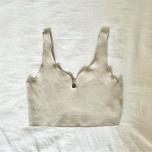 Zara Cream / Tan Sweetheart Crop Tank Top Size S
